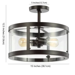 15" Iron And Glass Herndon Modern LED Flush Mount - Jonathan Y 10 15" Iron And Glass Herndon Modern LED Flush Mount - Jonathan Y -Lamps and Lighting Store GUEST 013ebfd4 27ac 476a a7c2 b4f15745c2f5