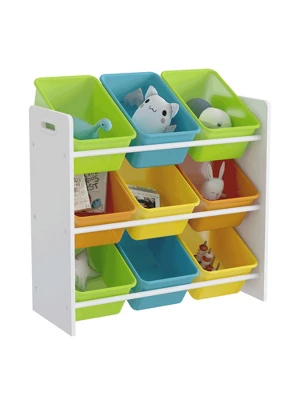 Year Color White Toy Cubes Storage Organizer For Kids, Classroom, Playroom, Daycare, Nursery With 9 Colorful Storage Bins 4 Year Color White Toy Cubes Storage Organizer For Kids, Classroom, Playroom, Daycare, Nursery With 9 Colorful Storage Bins - Image 2