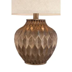 360 Lighting Accent Urn Table Lamp With USB Charging Port 22" High Warm Bronze Drum Shade For Living Room Desk Bedroom House -Lamps and Lighting Store GUEST 017a5588 b241 459f 9359 e33c40620938