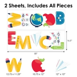 Big Dot Of Happiness Back To School - Peel And Stick First Day Of School Classroom Decorations Large Banner Wall Decals - Welcome Back -Lamps and Lighting Store GUEST 018e810d 6649 438d 86be 8a037569efb8