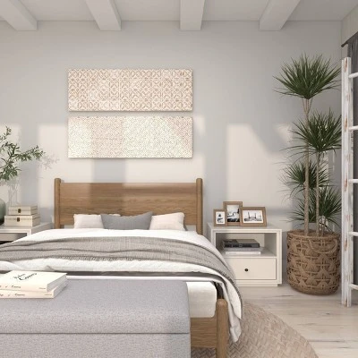 Set Of 2 Wooden Geometric Intricately Carved Wall Decors White - Olivia & May 16 Set Of 2 Wooden Geometric Intricately Carved Wall Decors White - Olivia & May - Image 14