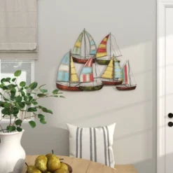 Coastal Metal Transportation Wall Decor Multi Colored - Olivia & May -Lamps and Lighting Store GUEST 03d22736 77db 41a0 ba3f 648ecd92c1ea