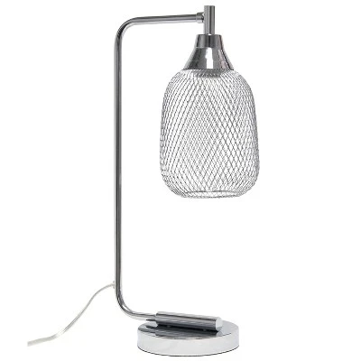 Industrial Mesh Desk Lamp Chrome - Lalia Home 7 Industrial Mesh Desk Lamp Chrome - Lalia Home - Image 5
