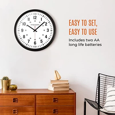 Marathon Jumbo 20 Inch Silent Analog Clock Easy To Read & Mount With Water-Resistant Casing 7 Marathon Jumbo 20 Inch Silent Analog Clock Easy To Read & Mount With Water-Resistant Casing - Image 5