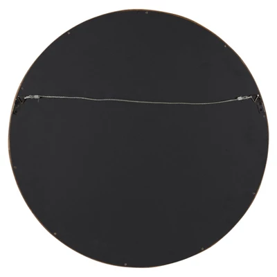 22" X 22" Hutton Round Wood Wall Mirror Rustic Brown - Kate And Laurel 5 22" X 22" Hutton Round Wood Wall Mirror Rustic Brown - Kate And Laurel - Image 3