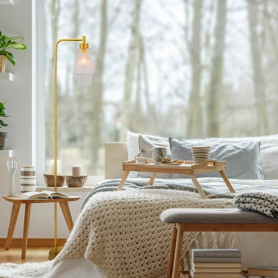 63" Kyra Pillar Shade Floor Lamp Gold - River Of Goods 4 63" Kyra Pillar Shade Floor Lamp Gold - River Of Goods - Image 2