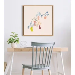 24" X 24" Sylvie Plant Love Square Framed Canvas Wall Art By Kate Aurelia Holloway Natural - Kate And Laurel -Lamps and Lighting Store GUEST 072d89ce 71cd 4a9b 950c 074cd96cc173