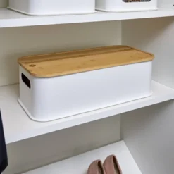 Large Handled Bin With Bamboo Lid Coconut - IDESIGN -Lamps and Lighting Store GUEST 07b45f04 4f89 41db 8e55 f7e7fde4dac7