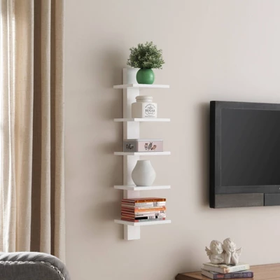 Spine Wall Book Shelves Stylish And Functional White - Proman Products 4 Spine Wall Book Shelves Stylish And Functional White - Proman Products - Image 2