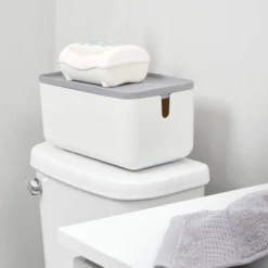 Cade Lidded Storage Bin White/Gray - IDESIGN -Lamps and Lighting Store GUEST 0ac705a4 f25b 4d4d 9303 37ac859f0e55
