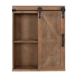 Decorative Wall Storage Cabinet With Sliding Barn Door Rustic Brown - Kate & Laurel All Things Decor -Lamps and Lighting Store GUEST 0ad2b7a7 4800 404f a539 d64e73b93c62