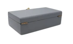 Classic Touch Grey Wood Decorative Box With Gold Flower Opener -Lamps and Lighting Store GUEST 0b04adb8 c1e3 4d56 8366 393497d9a1ae