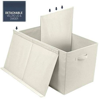 Sorbus Storage Fabric Toy Chest Beige 5 Sorbus Storage Fabric Toy Chest Beige - Image 3