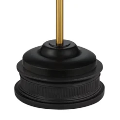 Possini Euro Design Roxie Modern Floor Lamp With Riser 65 1/2" Tall Brass Black Metal Sheer Linen Double Drum Shade For Living Room Bedroom Office -Lamps and Lighting Store GUEST 0b185cbb 7e34 493c 9478 2e60a5f99aa0