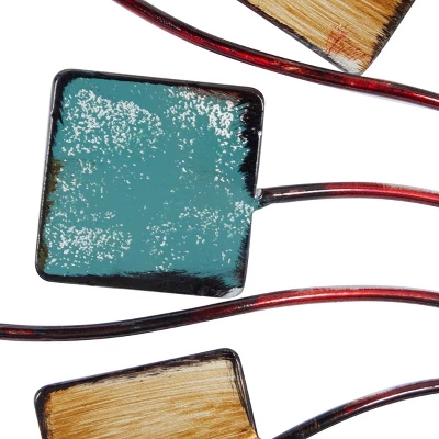 Metal Sunburst Wall Decor With Square Panel Accent Brown - Olivia & May 5 Metal Sunburst Wall Decor With Square Panel Accent Brown - Olivia & May - Image 3