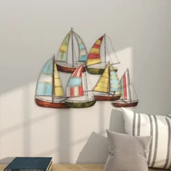 Coastal Metal Transportation Wall Decor Multi Colored - Olivia & May -Lamps and Lighting Store GUEST 0bc978bd 9c89 4546 8707 0f5c1130d2f8
