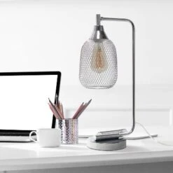 Industrial Mesh Desk Lamp Chrome - Lalia Home 14 Industrial Mesh Desk Lamp Chrome - Lalia Home -Lamps and Lighting Store GUEST 0ca6a9ff 7918 4b94 8653 97892892e4fc