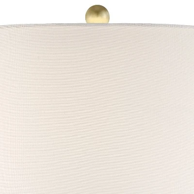 360 Lighting Julie Modern Table Lamps 27 1/2" Tall Set Of 2 Faux Marble Gold Tapered Column Fabric Drum Shade For Bedroom Living Room Bedside Office 10 360 Lighting Julie Modern Table Lamps 27 1/2" Tall Set Of 2 Faux Marble Gold Tapered Column Fabric Drum Shade For Bedroom Living Room Bedside Office - Image 8
