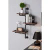 38" Orton Pine Wood 3 Floating Wall Shelves Industrial Gray/Walnut - Armen Living -Lamps and Lighting Store GUEST 0db900ba 1501 432b 9cd0 f647f512d6e6