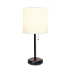 19.5" Bedside USB Port Feature Metal Table Desk Lamp Black With White Fabric Shade - Creekwood Home -Lamps and Lighting Store GUEST 0e85b3a2 4b16 4260 b651 8e26caaf9145
