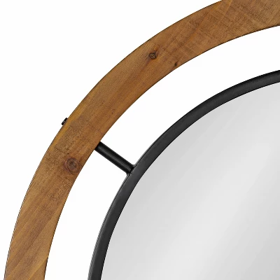 32" X 32" Whalen Round Wall Mirror Brown - Kate & Laurel All Things Decor 6 32" X 32" Whalen Round Wall Mirror Brown - Kate & Laurel All Things Decor - Image 4