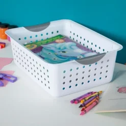 Sterilite Ultra Ventilated Open Top Plastic Storage Organizer Basket With Gray Contoured Carrying Handles 13 Sterilite Ultra Ventilated Open Top Plastic Storage Organizer Basket With Gray Contoured Carrying Handles -Lamps and Lighting Store GUEST 0f88361e c24f 4431 a524 e9acc3eb4209