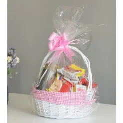 Wickerwise White Round Willow Gift Basket, With Gingham Liner And Handles 20 Wickerwise White Round Willow Gift Basket, With Gingham Liner And Handles -Lamps and Lighting Store GUEST 0fa68441 bf22 4d16 8569 5c83bbcb0606