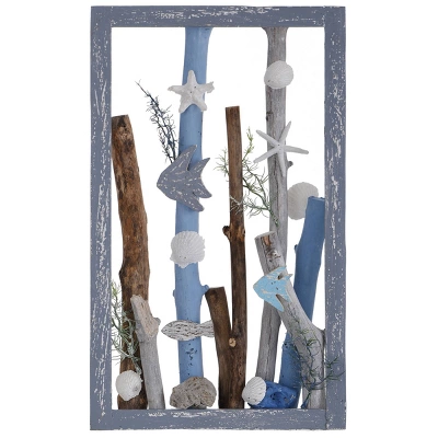 20" X 12" Sea Dive Ocean Motif Wooden Shadow Box Table Top Wall Sculpture Gray - StyleCraft 3 20" X 12" Sea Dive Ocean Motif Wooden Shadow Box Table Top Wall Sculpture Gray - StyleCraft