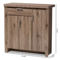 Laverne Modern And Contemporary Oak Finished Shoe Cabinet Brown - Baxton Studio -Lamps and Lighting Store GUEST 109d2701 a039 4b71 af83 cdc97f565205