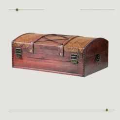 Brynnberg 13.8"x9.1"x9.4" Wooden Treasure Chest Storage Box - Lockable, Handmade & Vintage Decor 9 Brynnberg 13.8"x9.1"x9.4" Wooden Treasure Chest Storage Box - Lockable, Handmade & Vintage Decor -Lamps and Lighting Store GUEST 10a07aee 241e 4620 8c59 313f7ad3a91c