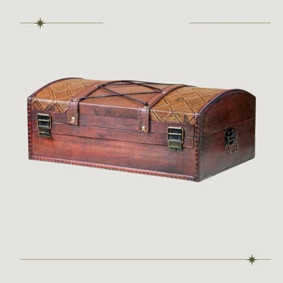 Brynnberg 13.8"x9.1"x9.4" Wooden Treasure Chest Storage Box - Lockable, Handmade & Vintage Decor 6 Brynnberg 13.8"x9.1"x9.4" Wooden Treasure Chest Storage Box - Lockable, Handmade & Vintage Decor - Image 4