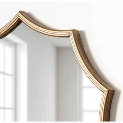 24" X 23" Lalina Scalloped Round Framed Accent Mirror Gold - Kate & Laurel All Things Decor 9 24" X 23" Lalina Scalloped Round Framed Accent Mirror Gold - Kate & Laurel All Things Decor - Image 7