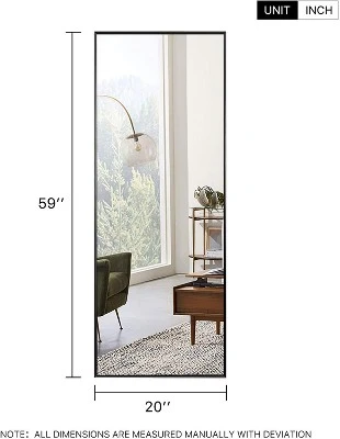 Cady 59"x 20" Framed Floor Free Standing Contemporary Full Length Mirror - The Pop Home 6 Cady 59"x 20" Framed Floor Free Standing Contemporary Full Length Mirror - The Pop Home - Image 5