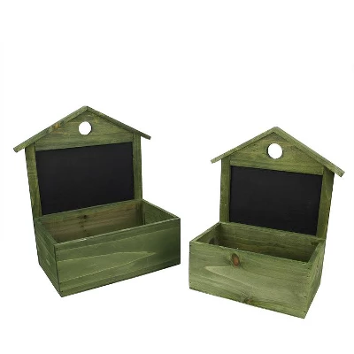Northlight Set Of 2 Decorative Wooden Green Rectangular Christmas Boxes With Chalkboard Accent 12-13.25" 3 Northlight Set Of 2 Decorative Wooden Green Rectangular Christmas Boxes With Chalkboard Accent 12-13.25"