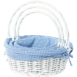 Wickerwise White Round Willow Gift Basket, With Gingham Liner And Handles 29 Wickerwise White Round Willow Gift Basket, With Gingham Liner And Handles -Lamps and Lighting Store GUEST 121149e8 5e8f 4efc b2f1 0a23d1a547ba