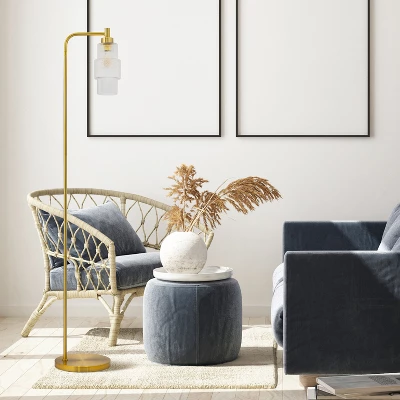 63" Kyra Pillar Shade Floor Lamp Gold - River Of Goods 6 63" Kyra Pillar Shade Floor Lamp Gold - River Of Goods - Image 4