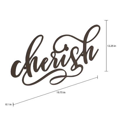 Metal Cutout- Cherish Decorative Wall Sign-3D Word Art Home Accent Decor-Perfect For Modern Rustic Or Vintage Farmhouse Style By Hastings Home 3 Metal Cutout- Cherish Decorative Wall Sign-3D Word Art Home Accent Decor-Perfect For Modern Rustic Or Vintage Farmhouse Style By Hastings Home - Image 2