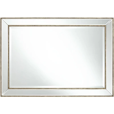 Noble Park Braeden Rectangular Vanity Wall Mirror Modern Beveled Matte Distressed Bronze Wood Frame 28" Wide For Bathroom Bedroom Living Room House 6 Noble Park Braeden Rectangular Vanity Wall Mirror Modern Beveled Matte Distressed Bronze Wood Frame 28" Wide For Bathroom Bedroom Living Room House - Image 4