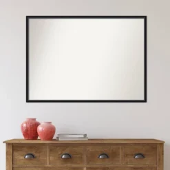 39" X 28" Non-Beveled Lucie Black Wood Wall Mirror - Amanti Art -Lamps and Lighting Store GUEST 153bc388 9994 4d61 b7cd 8b54b9aba543