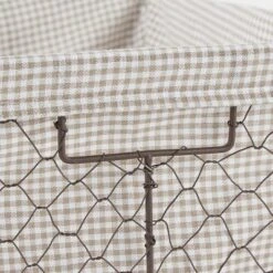 Design Imports Set Of 3 Rustic Bronze Chicken Wire Stone And White Gingham Check Liner Baskets -Lamps and Lighting Store GUEST 15957ae0 b6ef 4657 ab28 b528868e7bd6