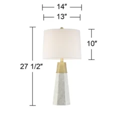 360 Lighting Julie Modern Table Lamps 27 1/2" Tall Set Of 2 Faux Marble Gold Tapered Column Fabric Drum Shade For Bedroom Living Room Bedside Office 14 360 Lighting Julie Modern Table Lamps 27 1/2" Tall Set Of 2 Faux Marble Gold Tapered Column Fabric Drum Shade For Bedroom Living Room Bedside Office -Lamps and Lighting Store GUEST 15a11859 854d 45a1 9223 91bb79532de6