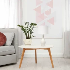 18.11" Traditional Standard Ceramic Dewdrop Table Desk Lamp With Matching Fabric Shade Off-White - Creekwood Home -Lamps and Lighting Store GUEST 1878afe7 19a6 4354 97e2 464cb1274066