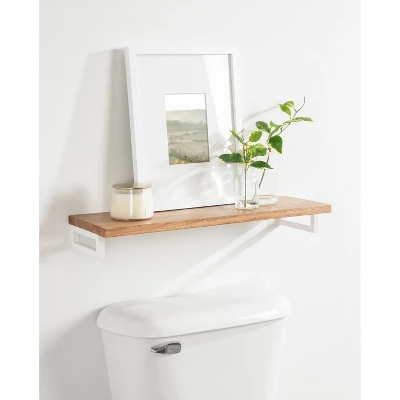 24" X 3" Lankford Wood Shelf Natural/White - Kate & Laurel All Things Decor 8 24" X 3" Lankford Wood Shelf Natural/White - Kate & Laurel All Things Decor - Image 6