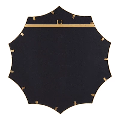 24" X 23" Lalina Scalloped Round Framed Accent Mirror Gold - Kate & Laurel All Things Decor 5 24" X 23" Lalina Scalloped Round Framed Accent Mirror Gold - Kate & Laurel All Things Decor - Image 3