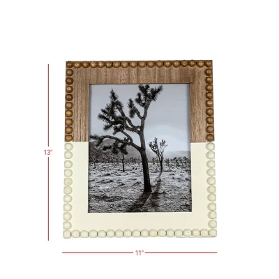 8X10 Inch Beaded Picture Frame White Dipped Wood, MDF & Glass By Foreside Home & Garden 7 8X10 Inch Beaded Picture Frame White Dipped Wood, MDF & Glass By Foreside Home & Garden - Image 5