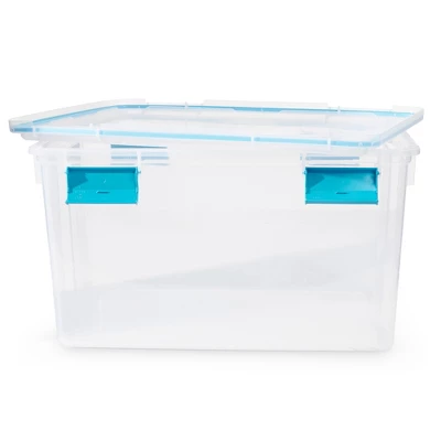 Sterilite 54 Quart Clear Plastic Stackable Storage Container Box Bin With Air Tight Gasket Seal Latching Lid Long Term Organizing Solution 5 Sterilite 54 Quart Clear Plastic Stackable Storage Container Box Bin With Air Tight Gasket Seal Latching Lid Long Term Organizing Solution - Image 3
