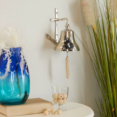Brass Bell Wall Decor With Anchor Backing - Olivia & May 9 Brass Bell Wall Decor With Anchor Backing - Olivia & May - Image 7
