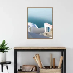 22" X 28" Santorini Greek Architecture II By Sara Zieve Miller Framed Canvas Wall Art Light Brown - Amanti Art -Lamps and Lighting Store GUEST 1bb4b35a 3f9d 4b2e 9647 045c12e99be2