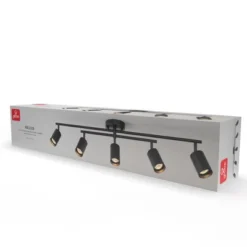 5-Light Matte Black Track Lighting With Center Swivel Bar With Pivoting Shades - Globe Electric 12 5-Light Matte Black Track Lighting With Center Swivel Bar With Pivoting Shades - Globe Electric -Lamps and Lighting Store GUEST 1c463289 ea57 4fbc b250 c85fa14c0951