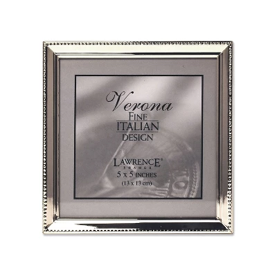 Lawrence Frames Polished Silver Plate 5x5 Picture Frame - Bead Border Design 11655 3 Lawrence Frames Polished Silver Plate 5x5 Picture Frame - Bead Border Design 11655